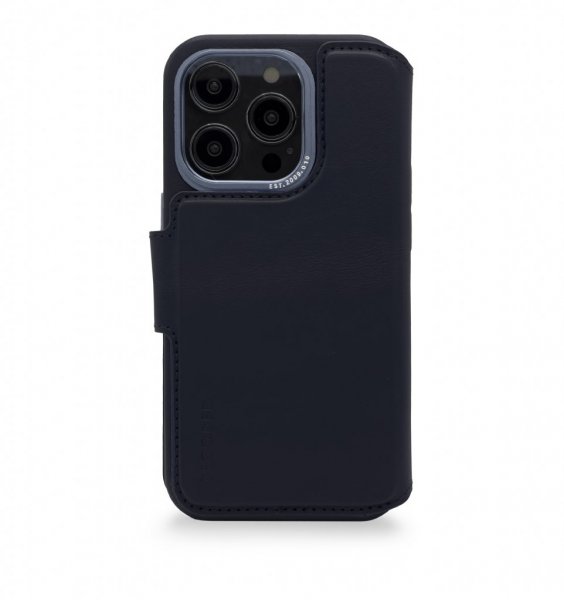 Decoded iPhone 14 Pro -suojakuori, nahkaa, irrotettava lompakko, laivastonsininen