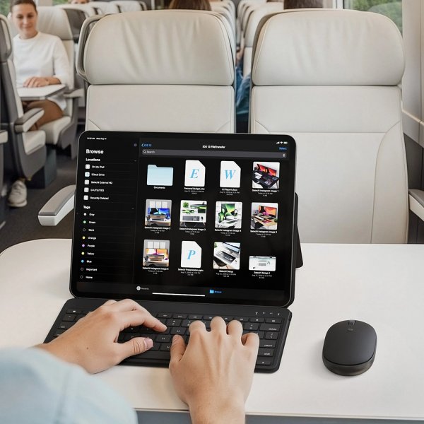 Satechi OntheGo Bluetooth-näppäimistö ja -jalusta, musta
