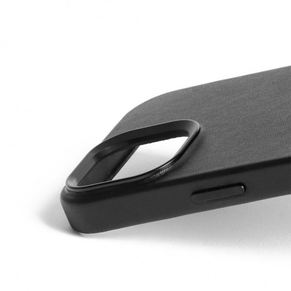 Mujjo iPhone 15 Full Leather Case Musta
