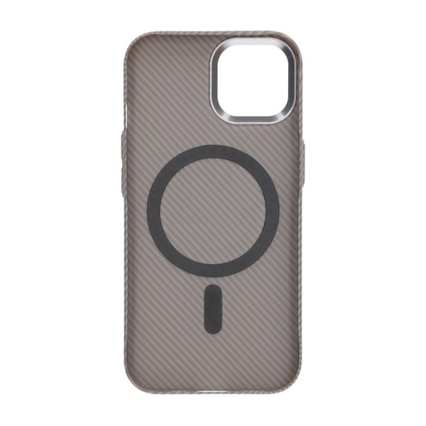 iPhone 15 Kuori Hiilikuitukuvio MagSafe Harmaa