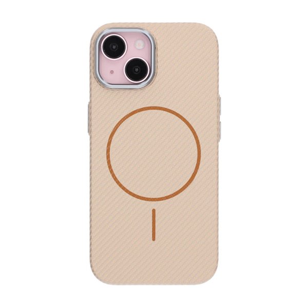 iPhone 15 Kuori Hiilikuitukuvio MagSafe Kulta