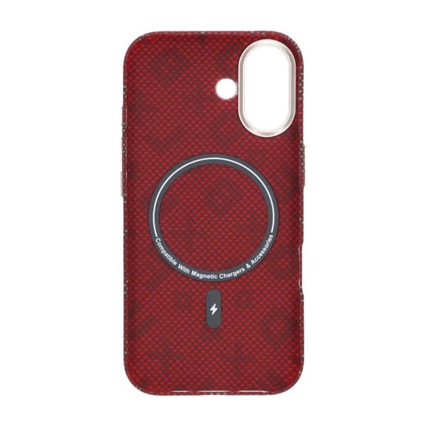 iPhone 17 Kuori Aramidikuitu MagSafe Teksti Punainen