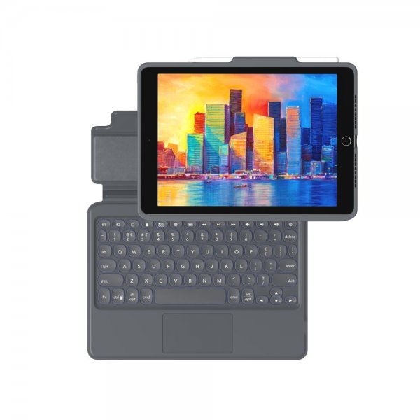 ZAGG iPad 10.2 -suojakuori näppäimistöllä, Pro Keys with Trackpad, pohjoismainen, musta/harmaa