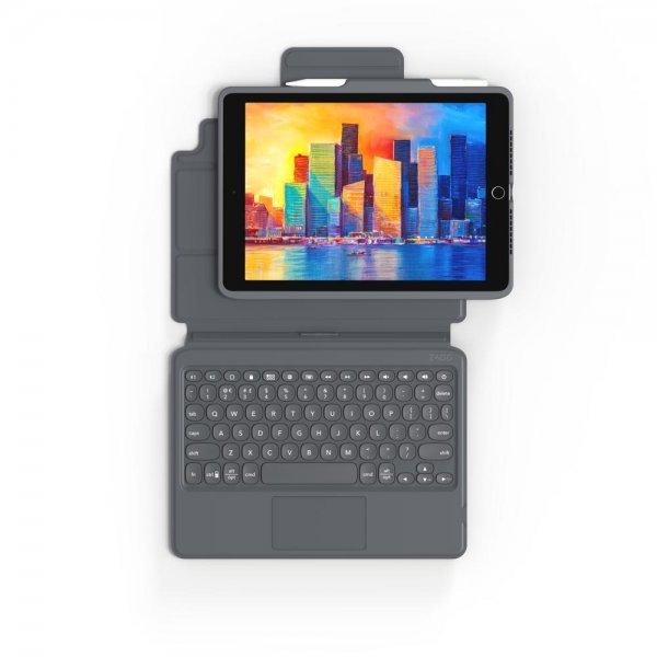 ZAGG iPad 10.2 -suojakuori näppäimistöllä, Pro Keys with Trackpad, pohjoismainen, musta/harmaa