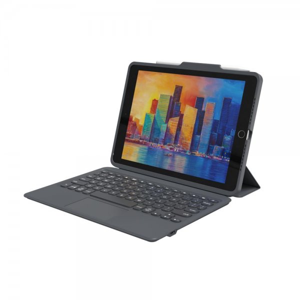 ZAGG iPad 10.2 -suojakuori näppäimistöllä, Pro Keys with Trackpad, pohjoismainen, musta/harmaa