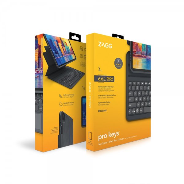ZAGG iPad Air 10.9 (sukupolvi 4/5)/iPad Pro 11 (sukupolvi 2/3/4) näppäimistökotelo Pro Keys Nordic