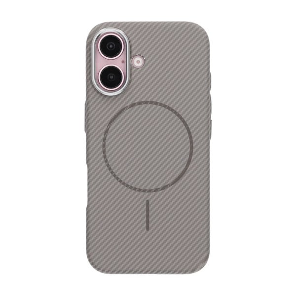 iPhone 16 Kuori Hiilikuitukuvio MagSafe Harmaa