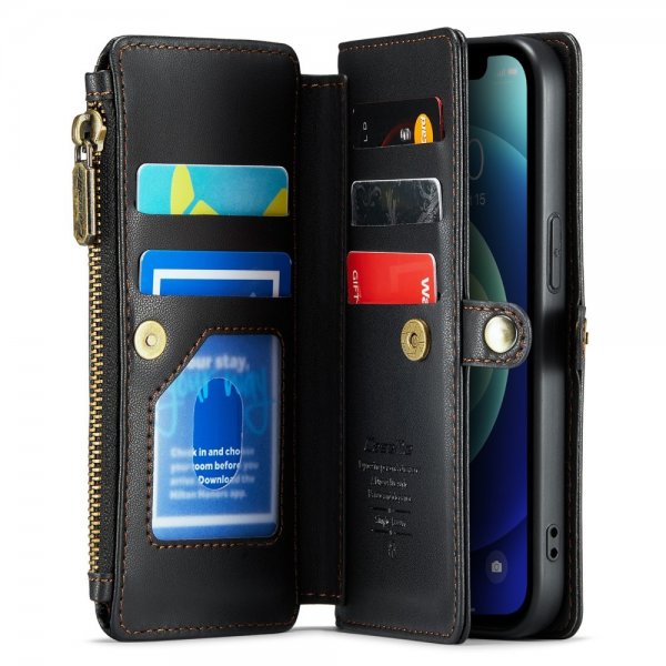 CaseMe iPhone 12/iPhone 12 Pro Kotelo C36 Series Musta