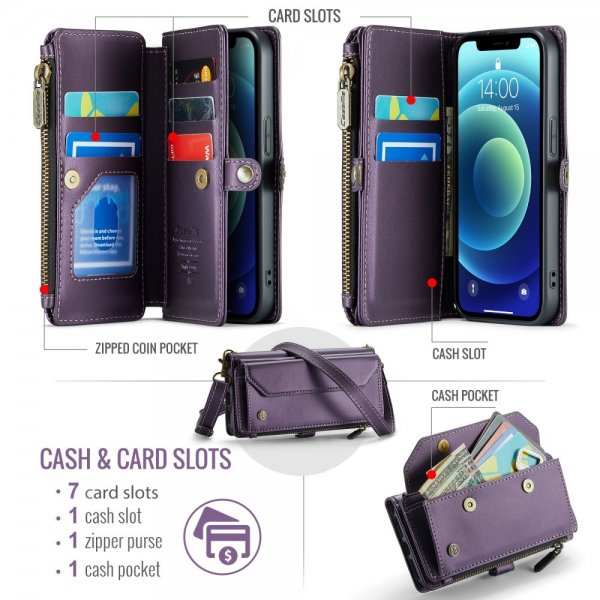 CaseMe iPhone 12/iPhone 12 Pro -kotelo C36 Series Violetti