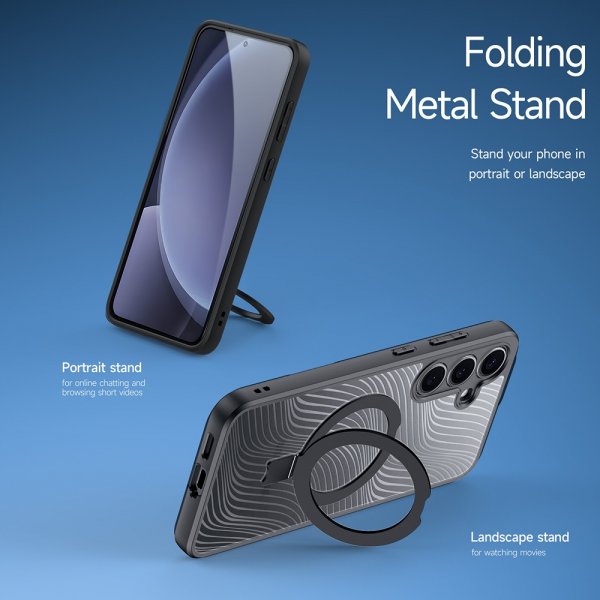 Dux Ducis Samsung Galaxy S25 Kuori Aimo Series MagSafe Jalusta Musta