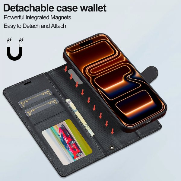 Nordic Covers iPhone 17 Pro -kotelo irrotettavalla MagSafe-kuorella, Raven Black
