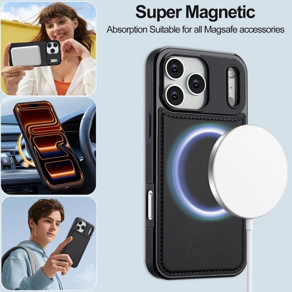 Nordic Covers iPhone 17 Pro Max -kotelo irrotettavalla MagSafe-kuorella, Raven Black