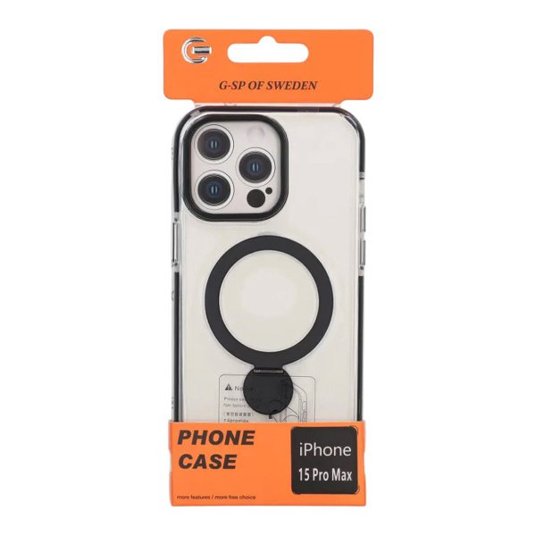 iPhone 15 Pro Max Kuori Sormusteline MagSafe Musta