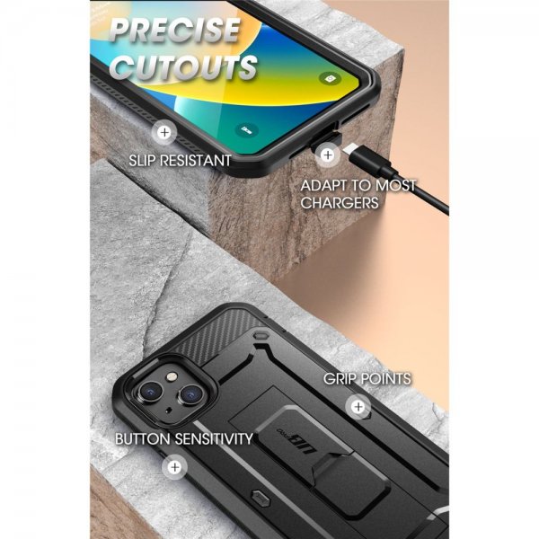 Supcase iPhone 13/iPhone 14 Suojakuori UB Pro Musta