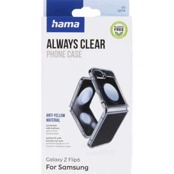 Hama Samsung Galaxy Z Flip 6/Flip 7 FE suojakuori, Always Clear, läpinäkyvä