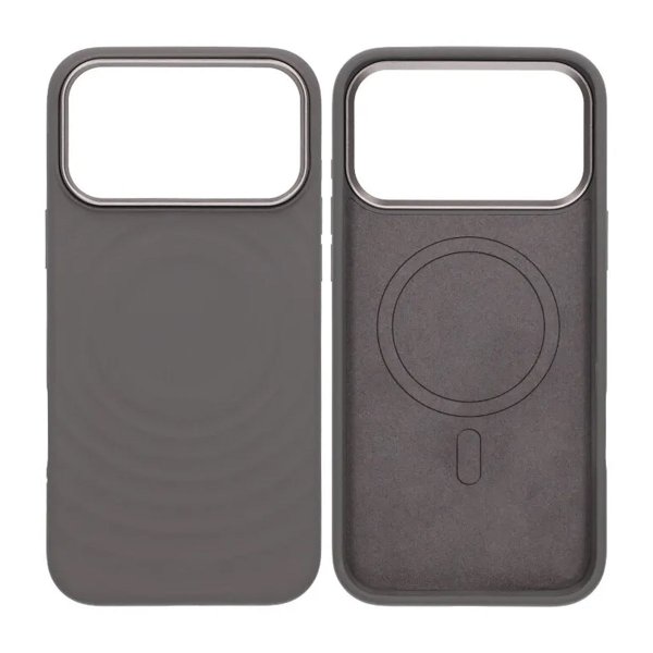 iPhone 17 Pro Max Kuori Silikoni MagSafe Tummanharmaa