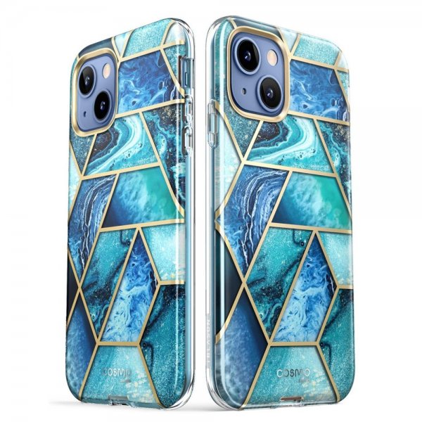 Supcase iPhone 14 Plus -suojakuori, Cosmo Blue Marble