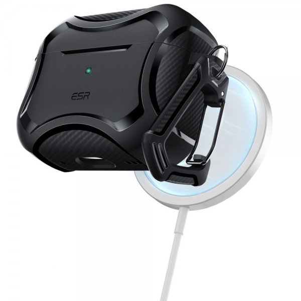 ESR AirPods Pro/AirPods Pro 2 Kuori Cyber Tough HaloLock Musta