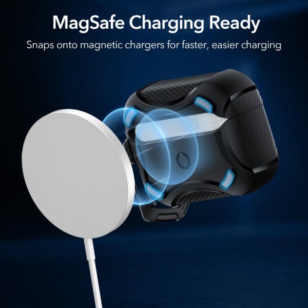 ESR AirPods Pro/AirPods Pro 2 Kuori Cyber Tough HaloLock Musta