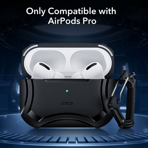 ESR AirPods Pro/AirPods Pro 2 Kuori Cyber Tough HaloLock Musta