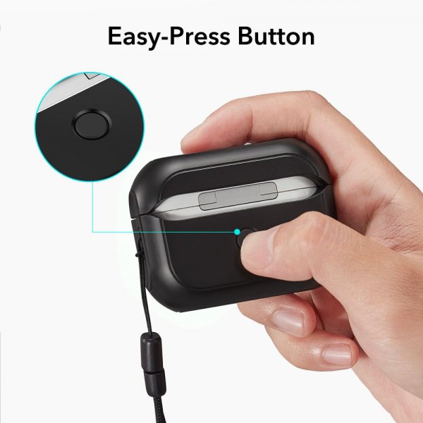 ESR AirPods Pro/AirPods Pro 2 -suojakuori Orbit Hybrid HaloLock musta