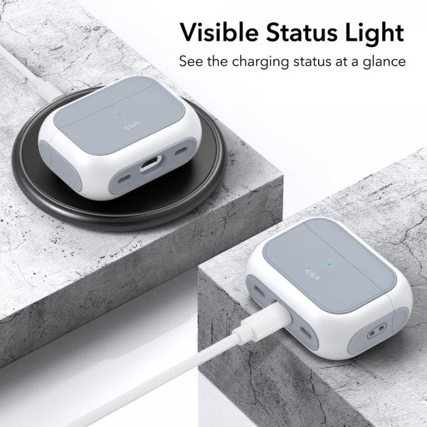 ESR AirPods Pro/AirPods Pro 2 Kuori Orbit Hybrid HaloLock Valkoinen