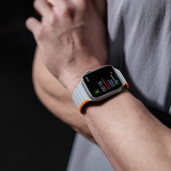 Dux Ducis Apple Watch 38/40/41/42mm ranneke LD Series harmaa oranssi