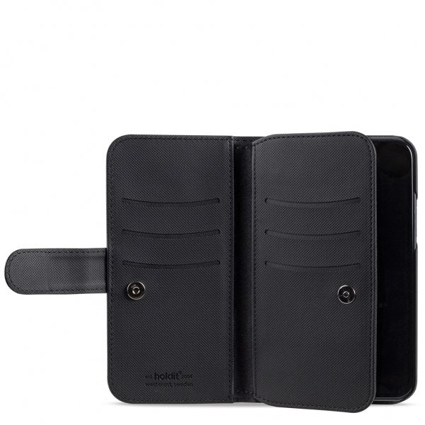 holdit iPhone 12/iPhone 12 Pro Kotelo WalletCase Extended Irrotettava Kuori Musta