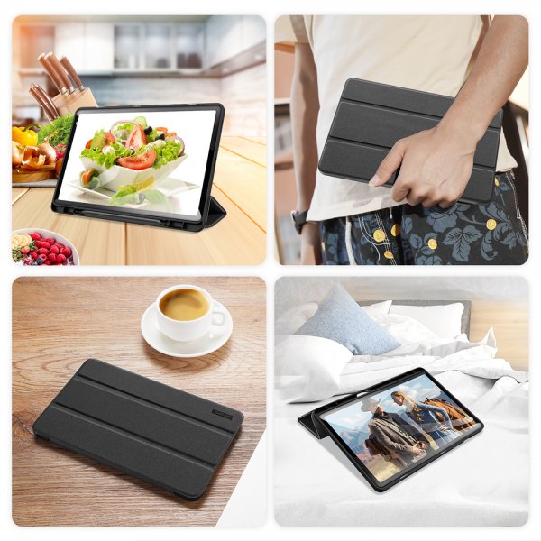 Dux Ducis Samsung Galaxy Tab S9 FE/S10 FE/S10 Lite -kotelo DOMO-sarja, musta