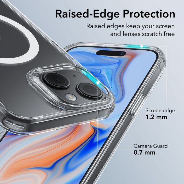 ESR iPhone 15 Classic Hybrid HaloLock läpinäkyvä suojakuori