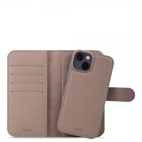 holdit iPhone 13/iPhone 14 Suojakotelo Wallet Case Magnet Plus Mocha Brown