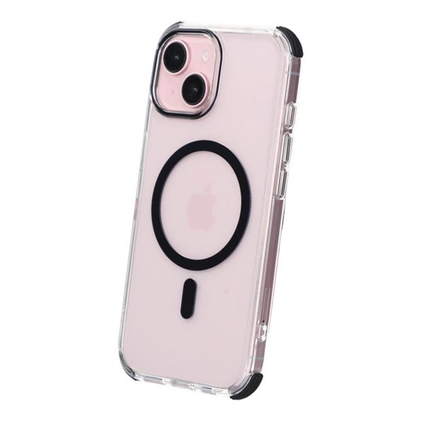 Rvelon iPhone 15 -kuori, vahvistetut kulmat, musta