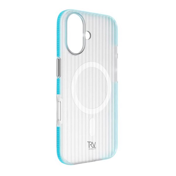 Rvelon iPhone 17 -kuori, aaltopahvimainen, MagSafe, sininen