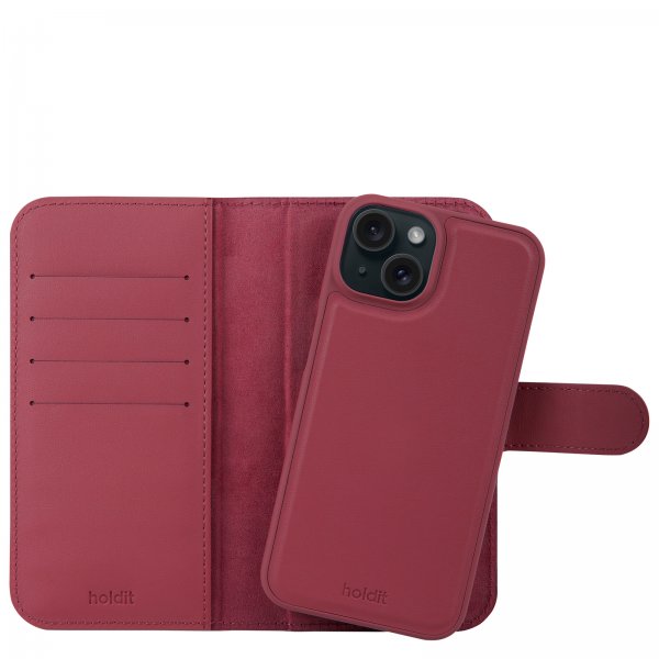 holdit iPhone 13/iPhone 14 Suojakotelo Wallet Case Magnet Plus Red Velvet