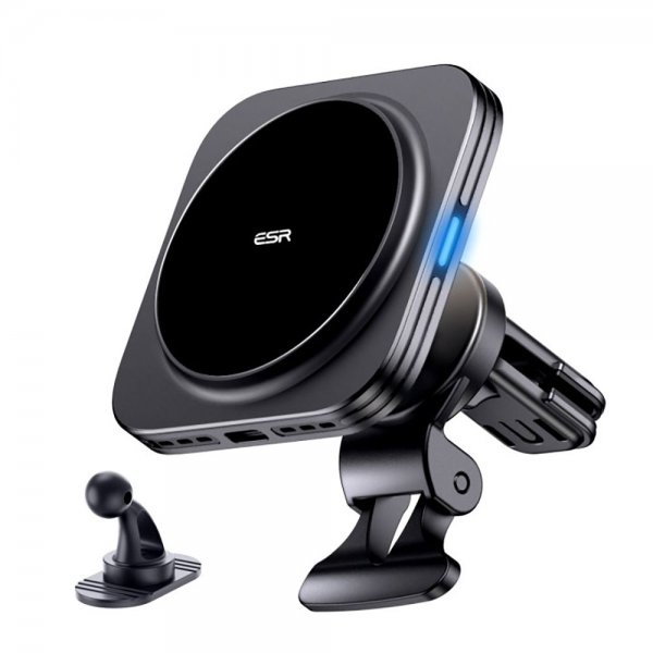 ESR-autoteline Qi2 Air Vent Wireless Car Charger CryoBoost HaloLock Musta