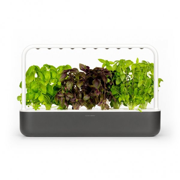 Click and Grow Smart Garden 9 Starttipaketti - Tummanharmaa