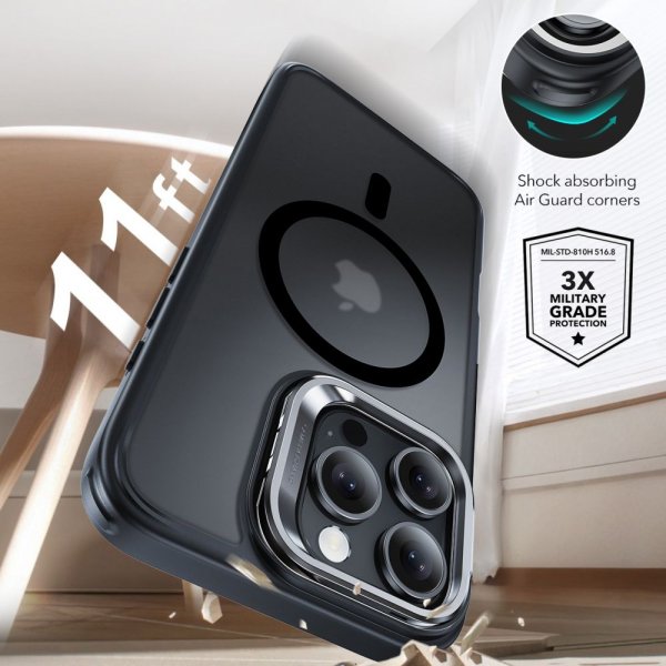 ESR iPhone 16 Pro Max Kuoret ja Näytönsuoja Classic Hybrid Kickstand MagSafe Setti Musta