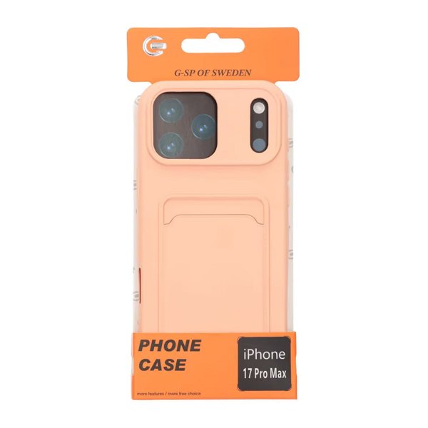 iPhone 17 Pro Max -kuoret korttipidikkeellä, pinkki
