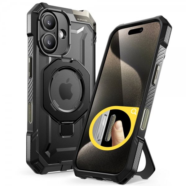 Supcase iPhone 16 Suojakuori UB Grip MagSafe Musta