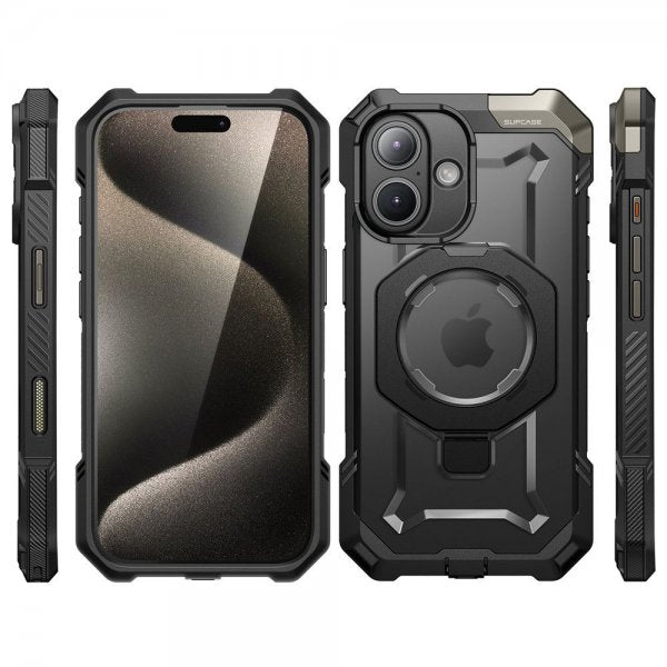 Supcase iPhone 16 Suojakuori UB Grip MagSafe Musta