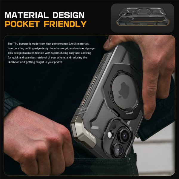 Supcase iPhone 16 Suojakuori UB Grip MagSafe Musta