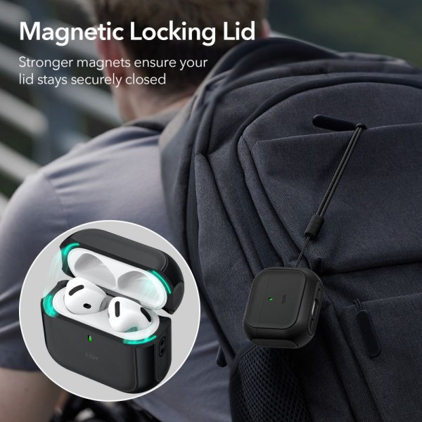 ESR AirPods 4 Kotelo Orbit Hybrid HaloLock Musta