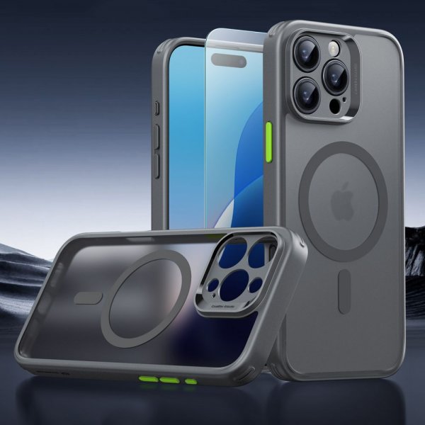 ESR iPhone 16 Pro Max Kuori ja Näytönsuoja Classic Pro MagSafe Setti Harmaa