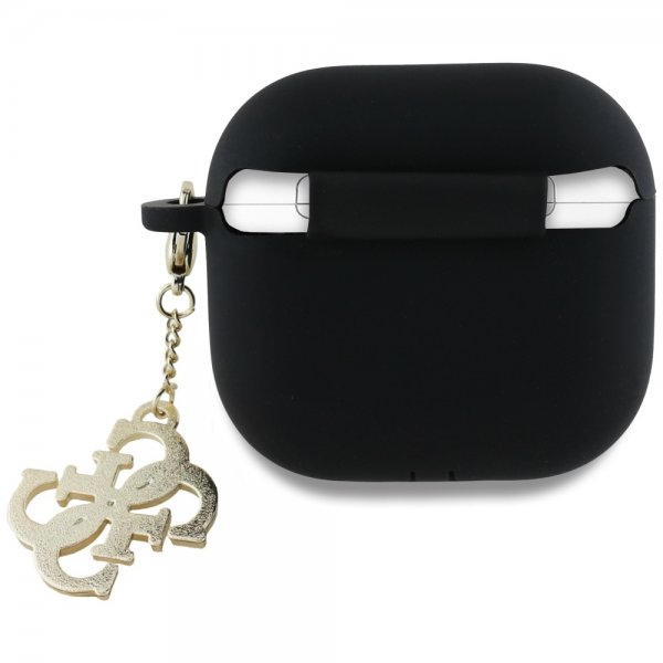 Guess AirPods 4 Classic Logo 4G Charm -kuori, musta