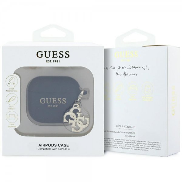 Guess AirPods 4 Classic Logo 4G Charm -kuori, musta