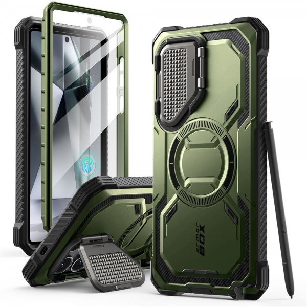 Supcase Samsung Galaxy S25 Ultra Kuori ArmorBox MagSafe Vihreä