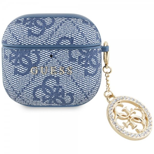 Guess AirPods 4 Kotelot Classic Logo 4G Charm Sininen