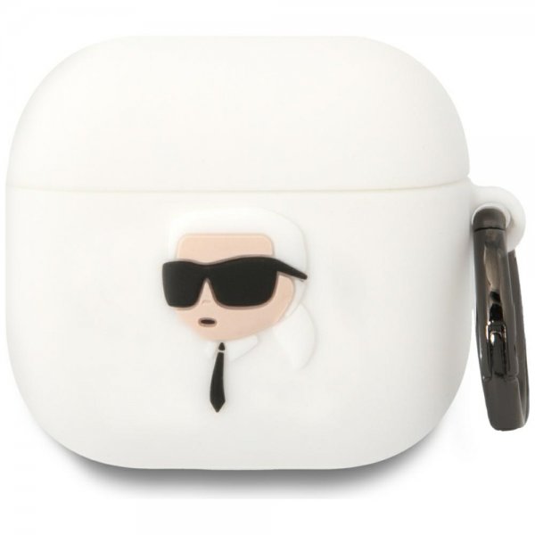 Karl Lagerfeld AirPods 4 Suojakuori Karl 3D Valkoinen