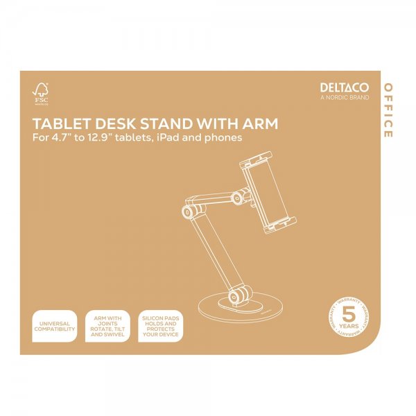 Deltaco Pöytäteline tabletille varrella 4.7" - 12.9"