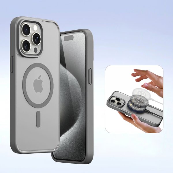 Dux Ducis iPhone 15 Pro Kotelo 2-in-1 Lawa Series MagSafe Harmaa